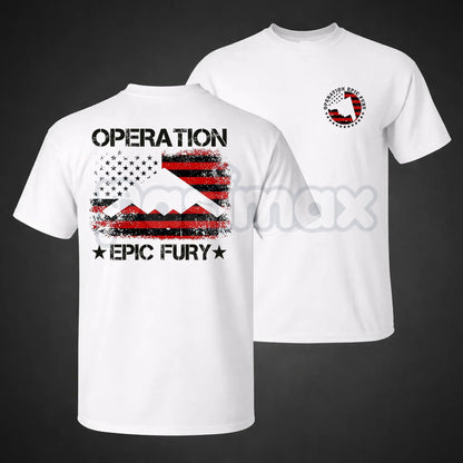 Operation Eric Fury Military T-Shirt - B-2 Spirit & F-35 Lightning II Stealth Tee, Premium 100% Cotton Aviation Graphic Shirt, Tactical Air Force Fan Top, Modern Stealth Bomber Streetwear, Unique Gift for Pilots & Veterans