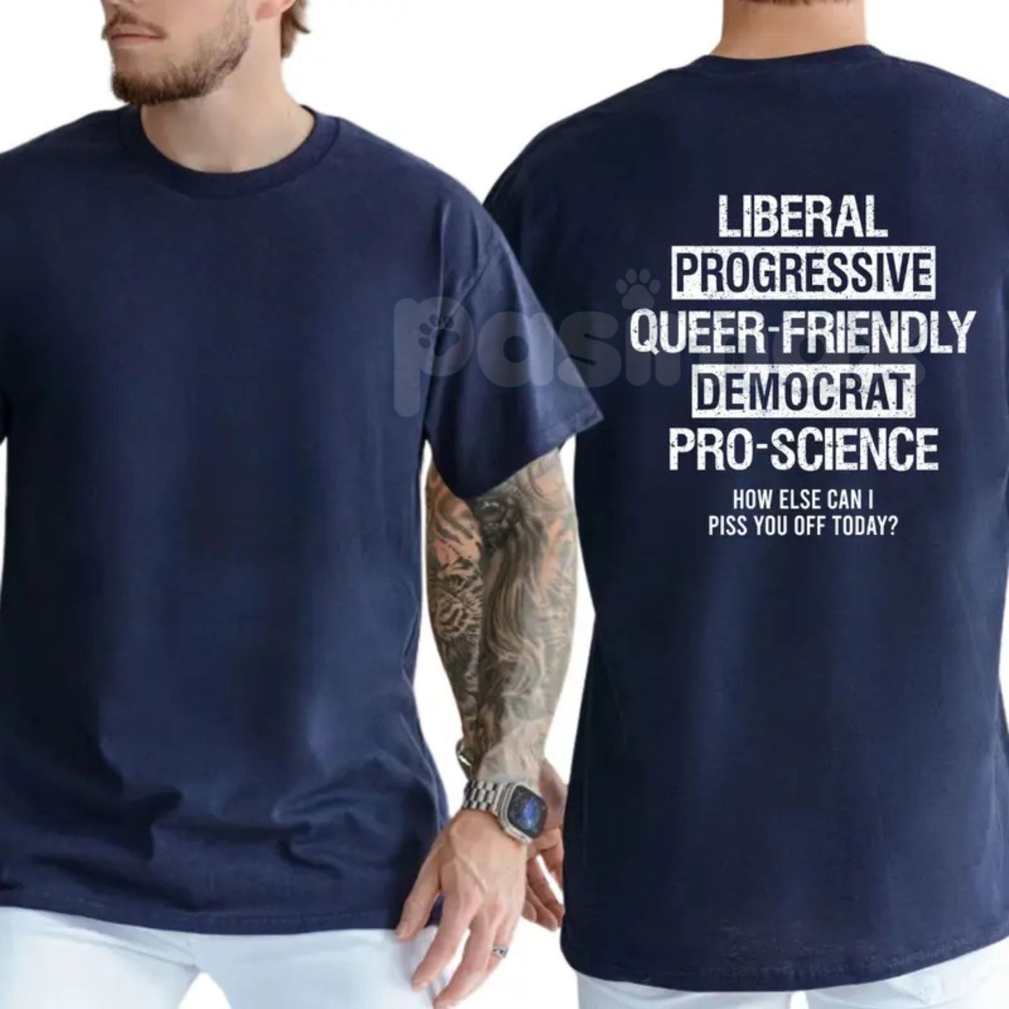 Liberal Progressive "Pro-Science" T-Shirt – Queer Friendly Democrat Graphic Tee, Premium 100% Cotton Social Justice Top, Soft Lived-In Heavyweight Inclusive Activist Shirt, Made in USA