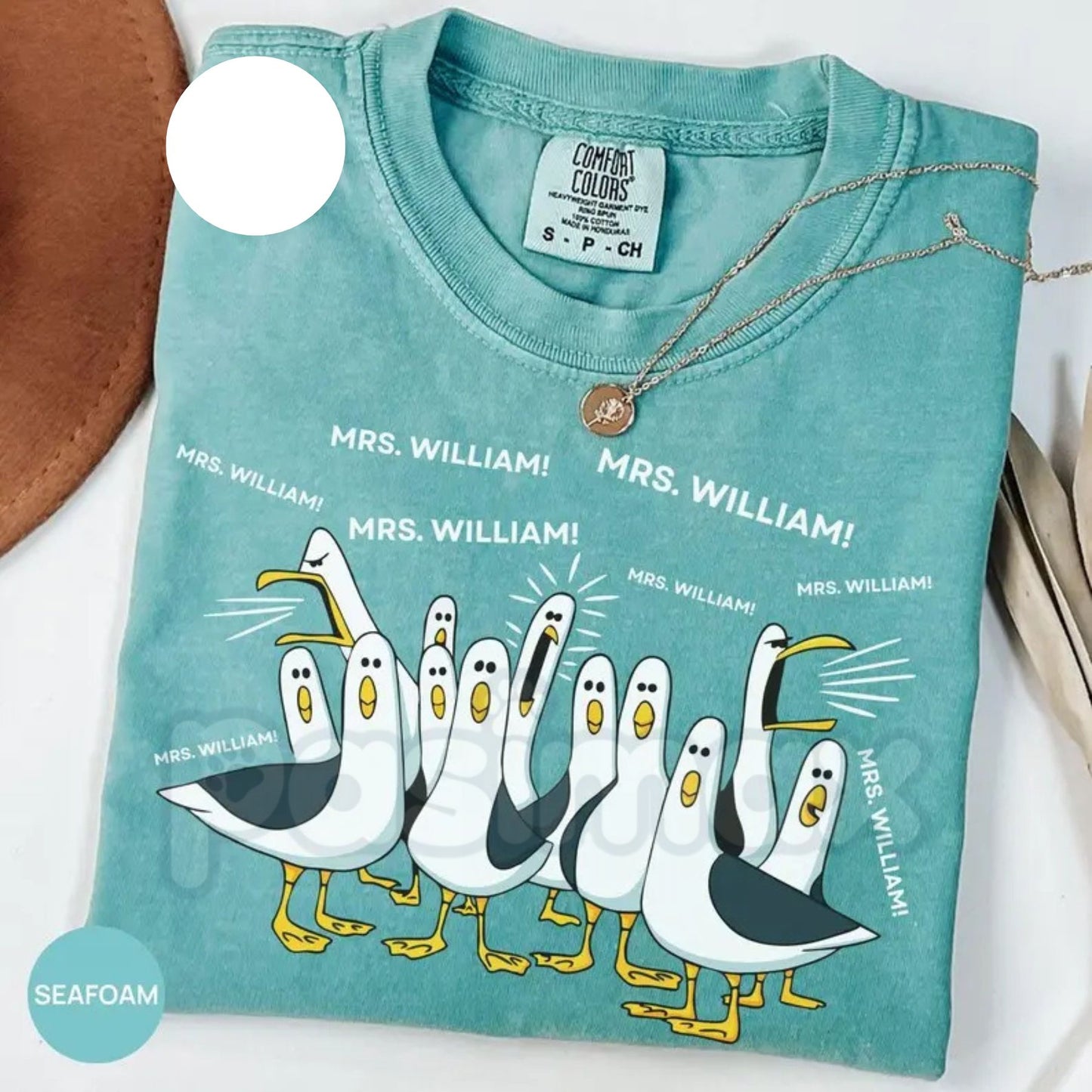 Comfort Colors® Custom Seagull Teacher T-Shirt – Funny Personalized Educator Tee, Aesthetic Bird Graphic Shirt, Sarcastic Classroom Humor Gift