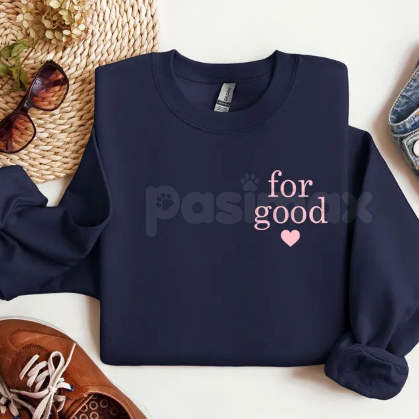 "For Good" Statement Sweatshirt | Minimalist Positive Message Crewneck | Ethical Wear Jumper