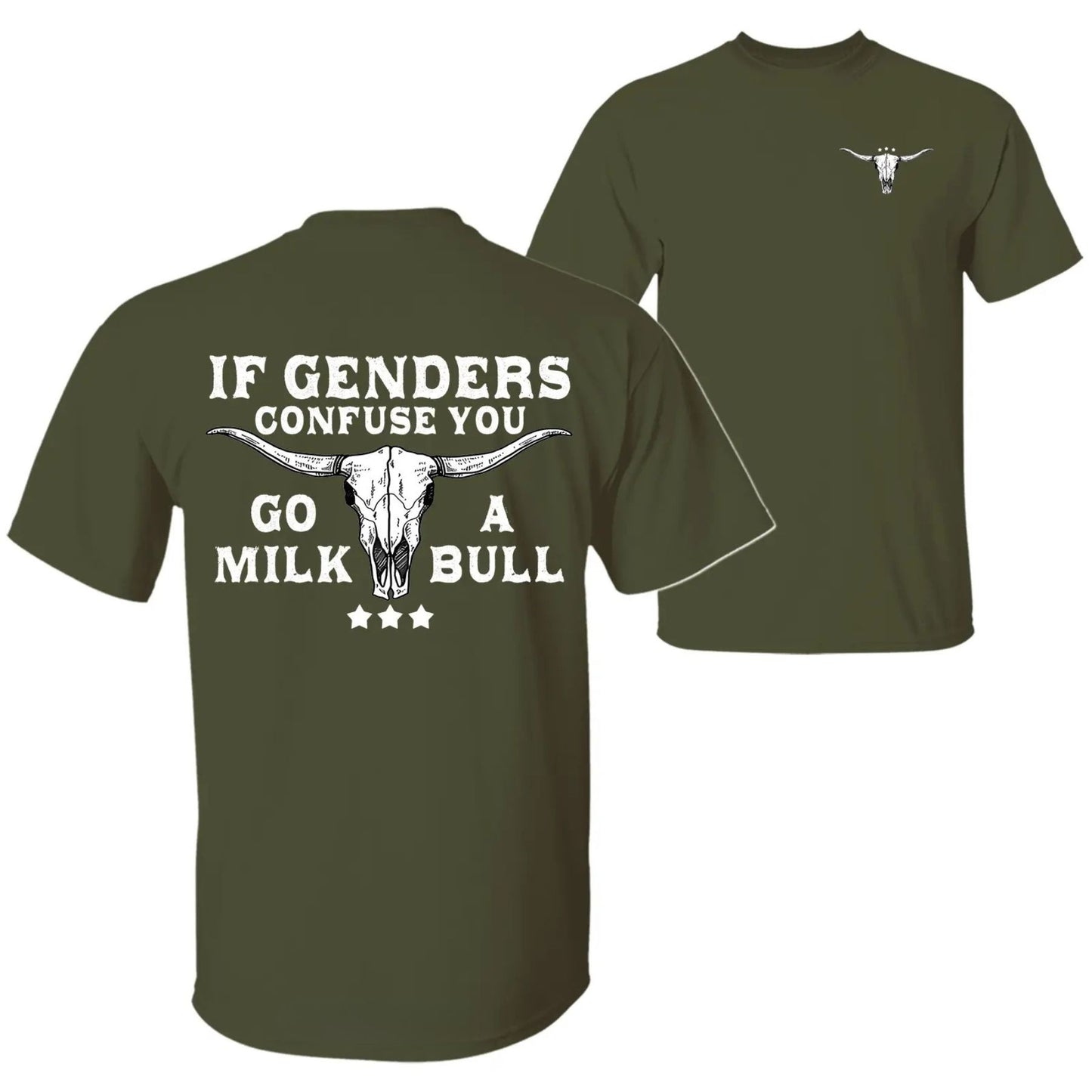 "If Gender Confuse You..." Funny Sarcastic T-Shirt - 2-Sided Unisex Quote Tee, Humor Apparel