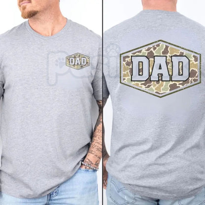 Comfort Colors® Vintage Duck Camo Dad T-Shirt – Retro Varsity Father's Day Gift Tee, Aesthetic Camouflage Outdoor Dad Unisex Shirt, Cool New Dad Gift