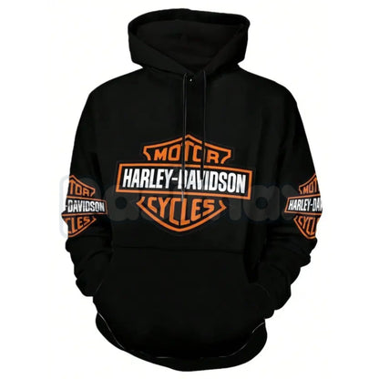 Harley-Davidson Vintage Logo Hoodie – Hardcore Motorcycle Culture Pullover, Retro Biker Aesthetic Streetwear, Unisex