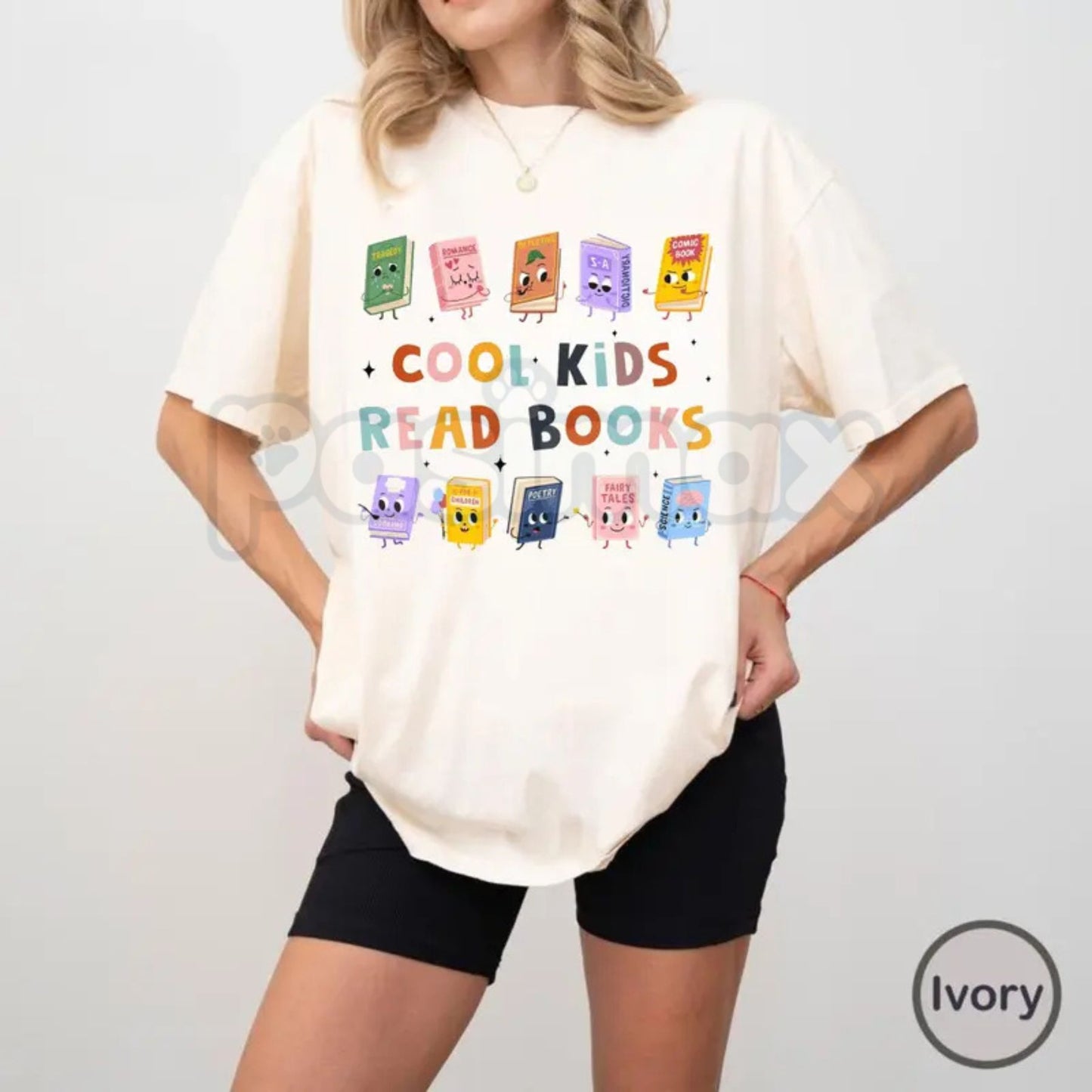 Comfort Colors® Cool Kids Read Books T-Shirt – Retro Teacher Graphic Tee, Librarian Shirt, Kindergarten Reading Teacher Top, School Literacy Gift