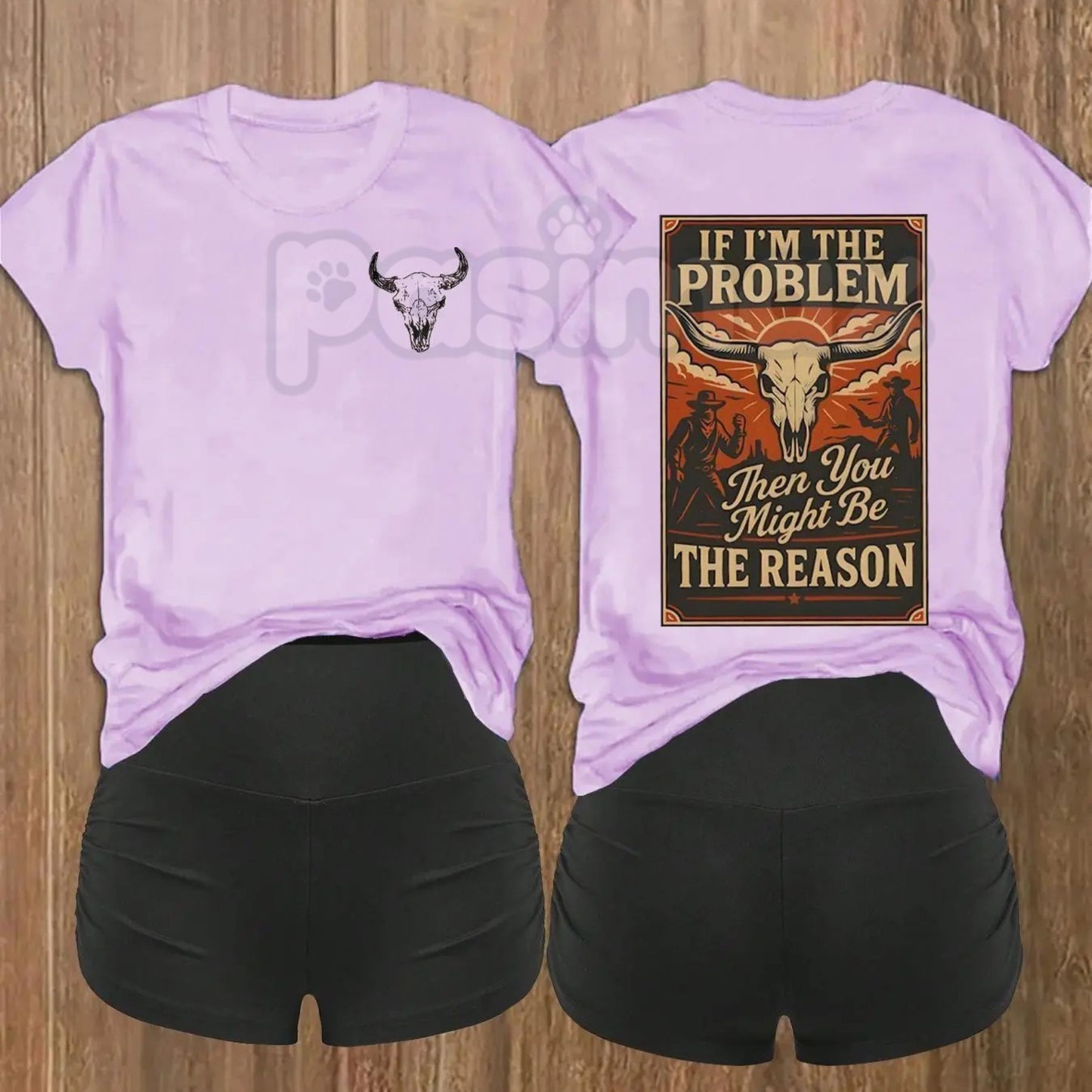 "If I'm The Problem You Might Be The Reason" T-Shirt – Sarcastic Witty Quote Graphic Tee, Premium 100% Cotton Unapologetic Statement Top, Soft Lived-In Heavyweight Edgy Attitude Shirt, Made in USA