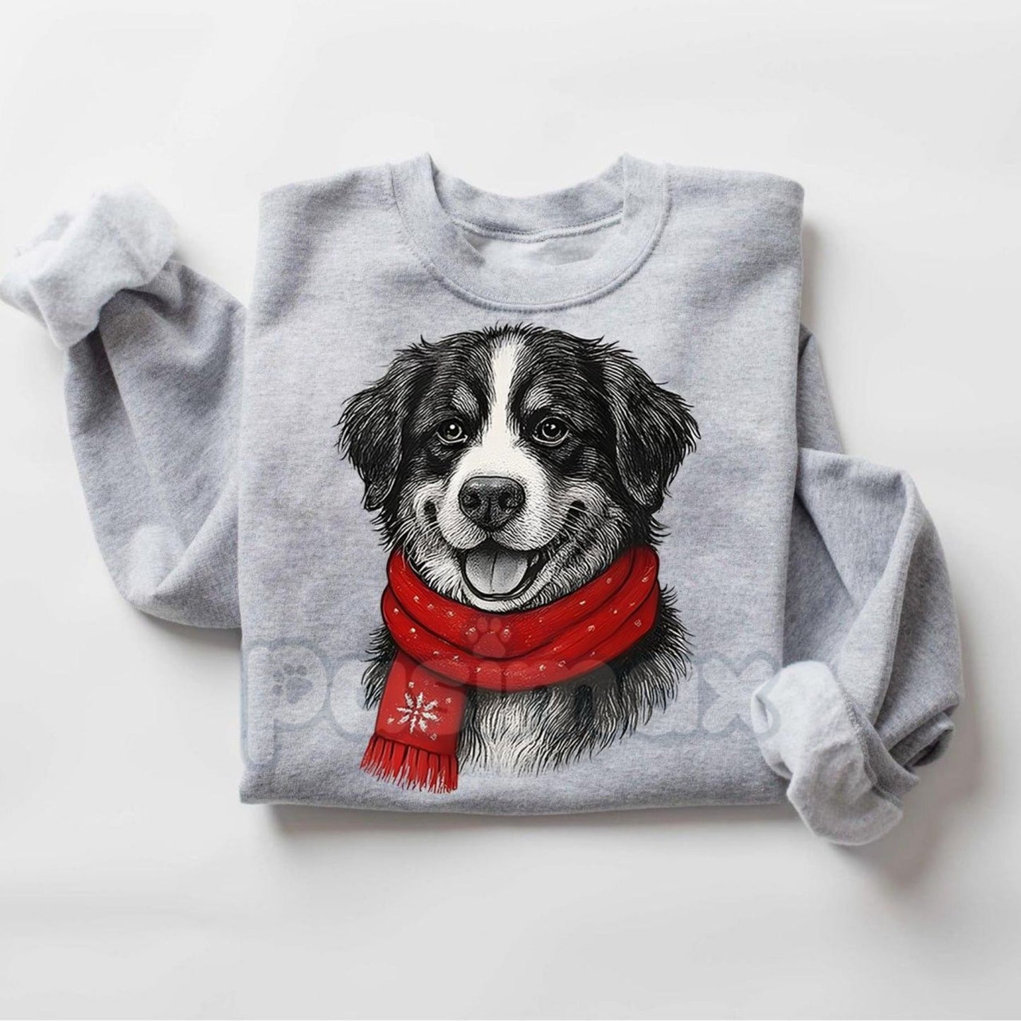 Santa Paws Christmas Dog Sweatshirt – Sport Grey Crewneck for Dog Lovers | Dog Mom Gift
