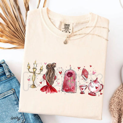 Comfort Colors® Enchanted Romance T-Shirt – Fairy Tale "Tale as Old as Time" Tee, Girly Coquette Valentine Shirt, Soft Girl Aesthetic Bookish Gift