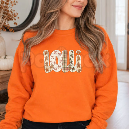 Family Name Gingerbread Plaid Sweatshirt | Forest Green Holiday Crewneck