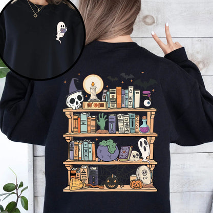 Reading Ghost Sweatshirt – Spooky Teacher & Library Halloween Top