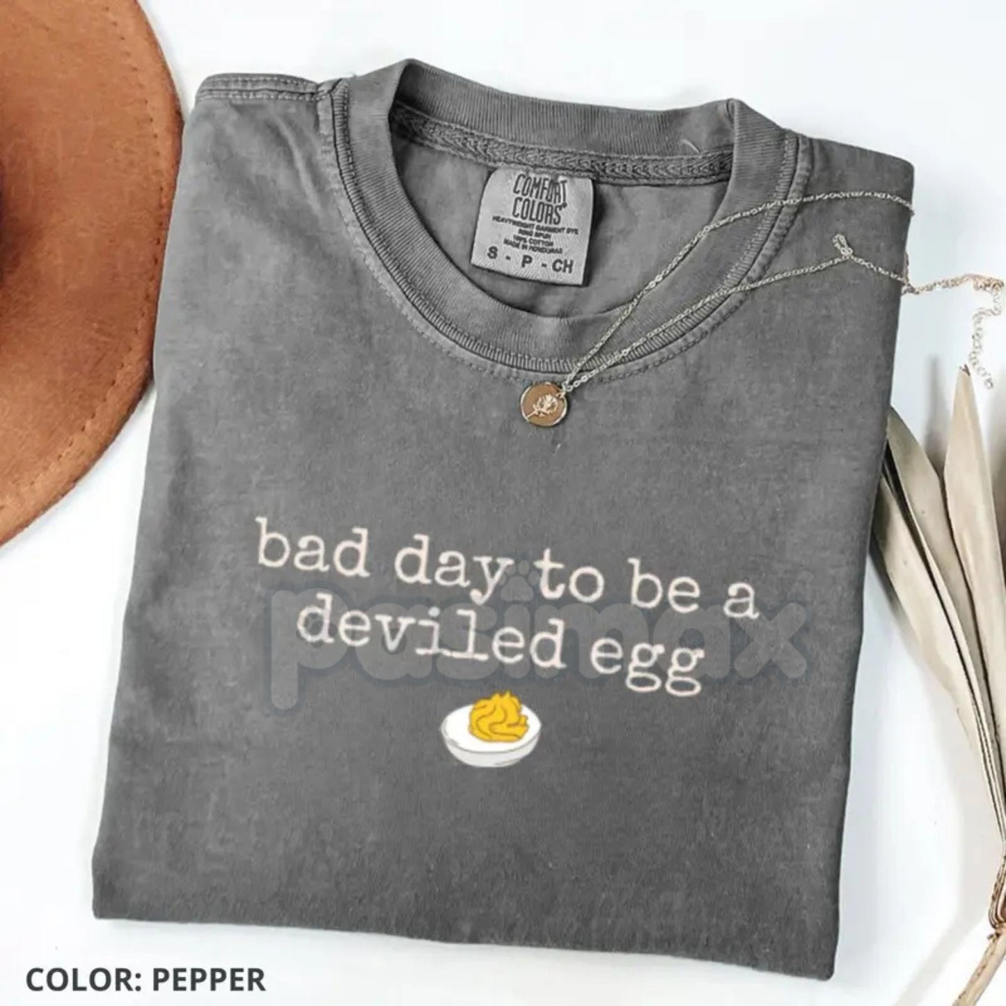 'Just A Bad Day To Be A Deviled Egg' Comfort Colors® T-Shirt – Quirky Foodie Humor Tee, Sarcastic Party Shirt
