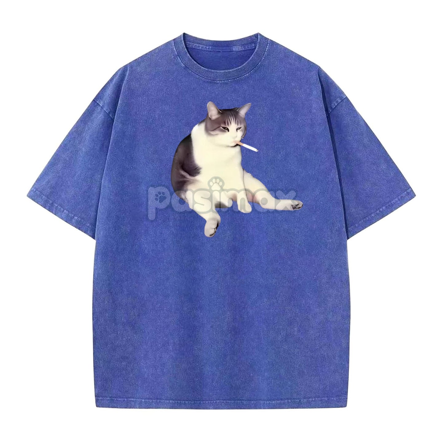 'Cat Smoke' Funny Animal Graphic Tee – Unisex Streetwear Cotton Comfort Shirt, Menswear Womenswear Cool Cat Tee