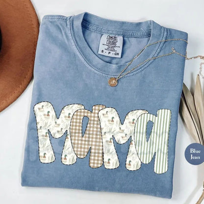 Comfort Colors® Vintage Mallard Duck Mama T-Shirt – Retro Hunting Mom Tee, Outdoorsy Mama Camo Graphic Shirt, Duck Season Motherhood Top