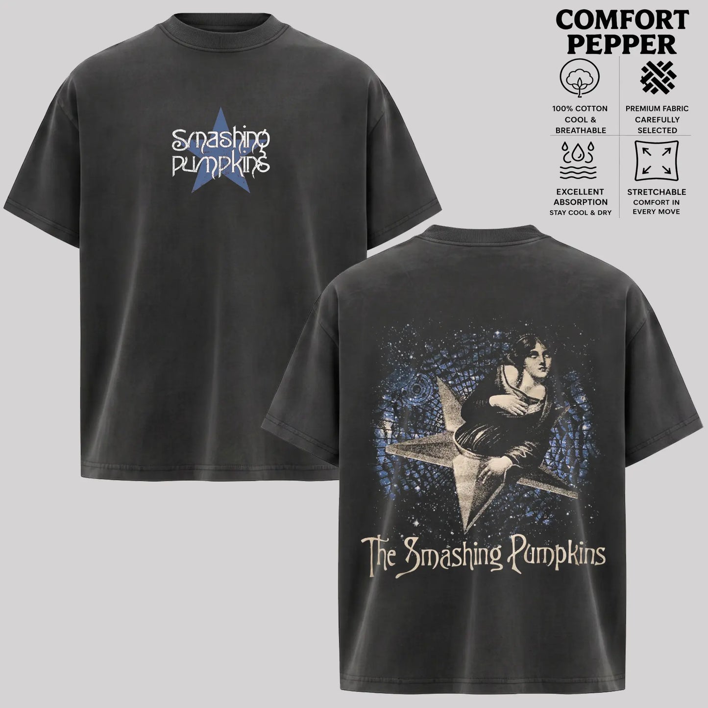 Comfort Colors® Smashing Pumpkins T-Shirt – Vintage Alternative Rock Band Graphic Tee, 90s Grunge Nostalgia Unisex Top