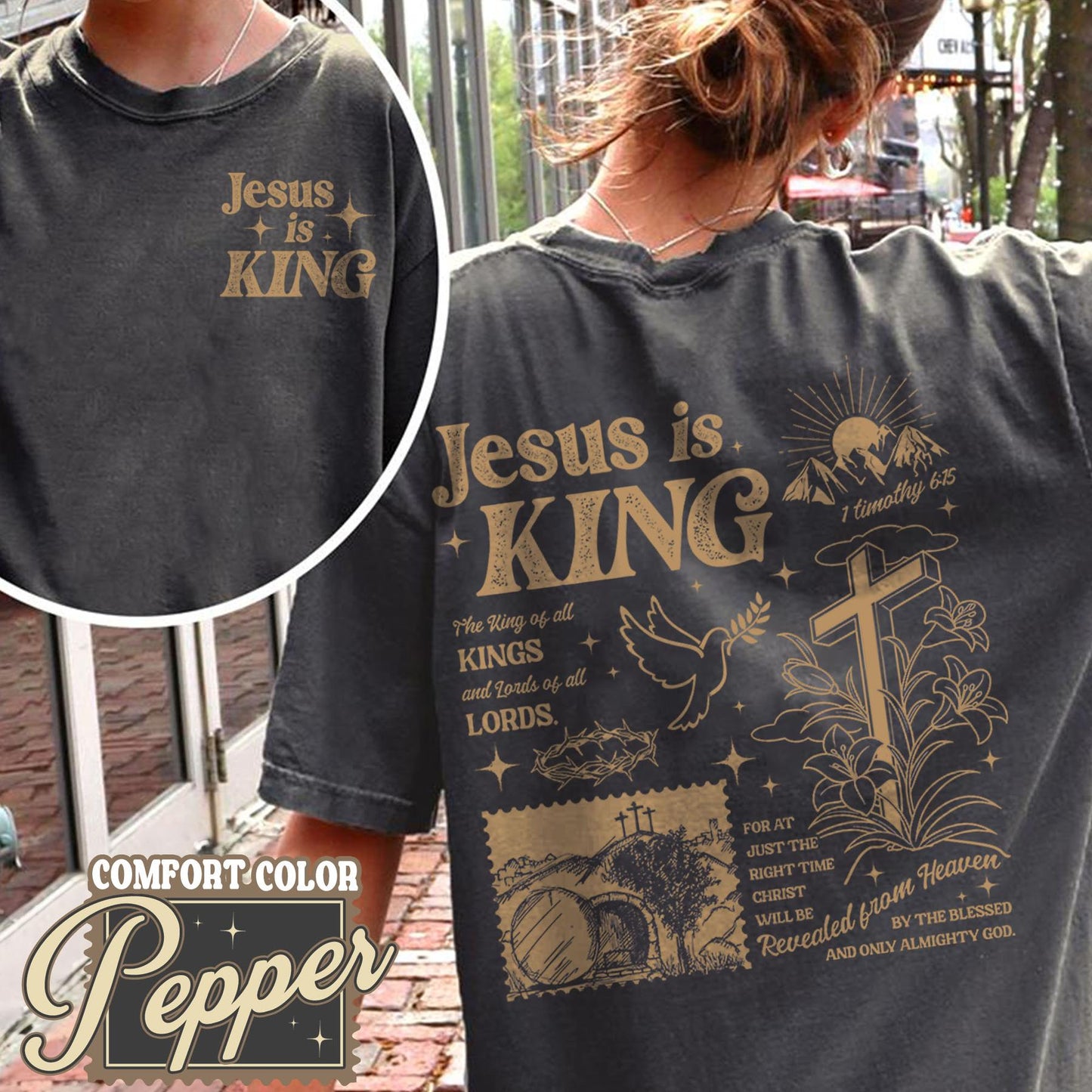 Faith-Based Jesus Is King Tee – Unisex Christian Graphic Shirt, Religious Statement Top, Christian Apparel, Bible Verse Gift