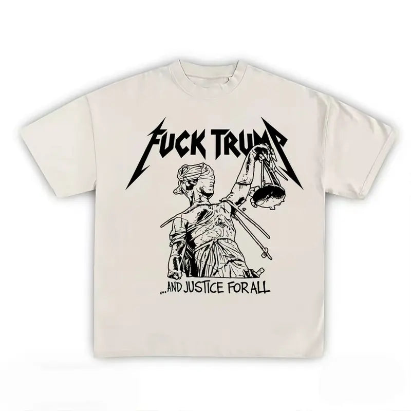 Vintage-Style "F Trump" Graphic T-Shirt – Retro 90s Bootleg Inspired Political Punk Unisex Tee