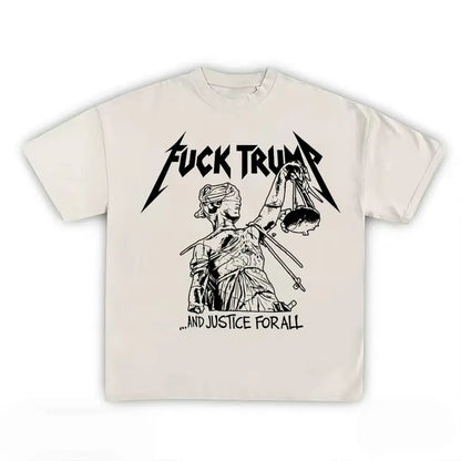 Vintage-Style "F Trump" Graphic T-Shirt – Retro 90s Bootleg Inspired Political Punk Unisex Tee