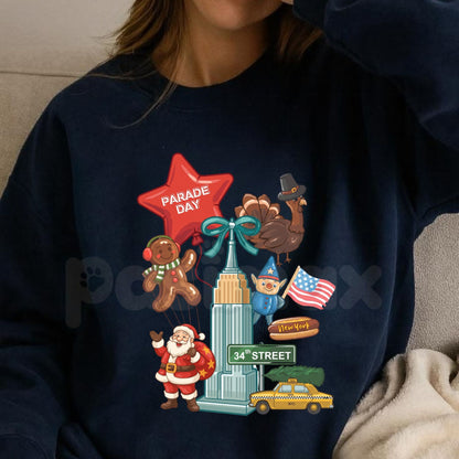 Thanksgiving Day Parade Sweatshirt | New York City Holiday Graphic Crewneck