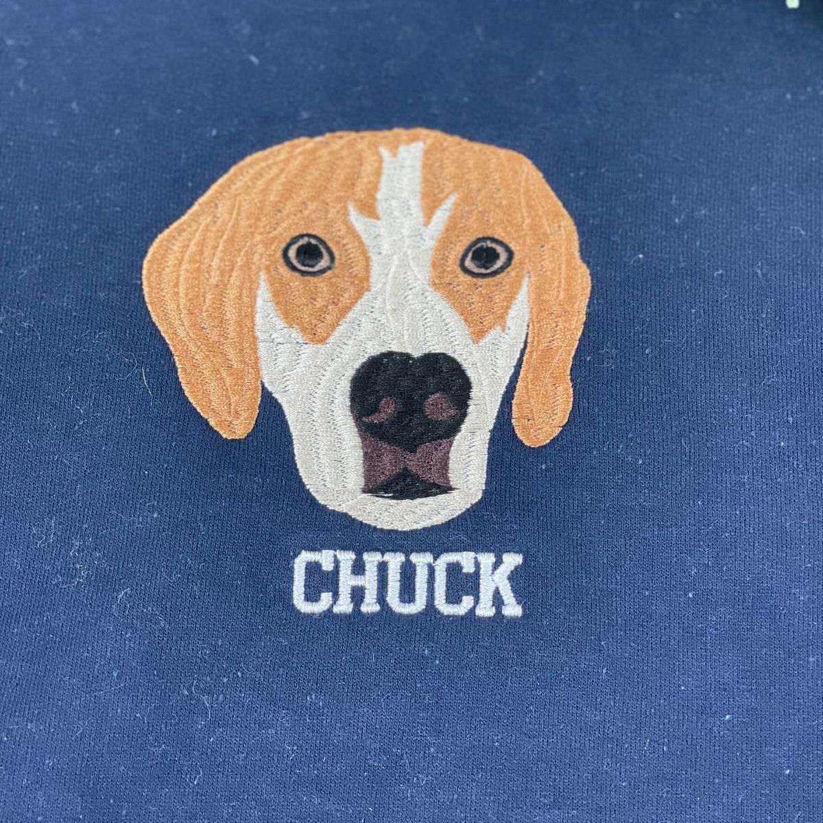 Custom Dog Portrait Embroidered Hoodie Using Dog Photo