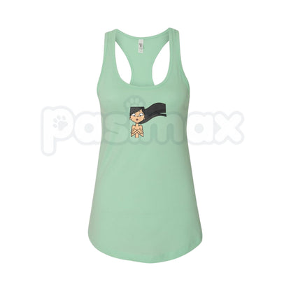 Total Drama Island Heather Lady's Racerback Tank – Premium Animated Reality TV Inspired Graphic Top for Women
