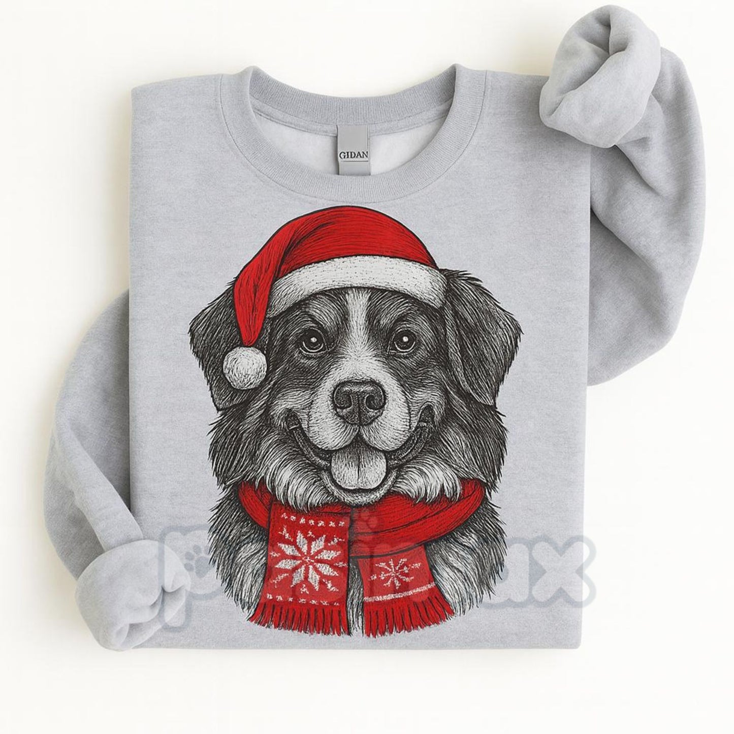 Ugly Christmas Style Santa Paws Dog Sport Grey Crewneck Sweater