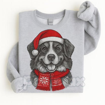 Ugly Christmas Style Santa Paws Dog Sport Grey Crewneck Sweater