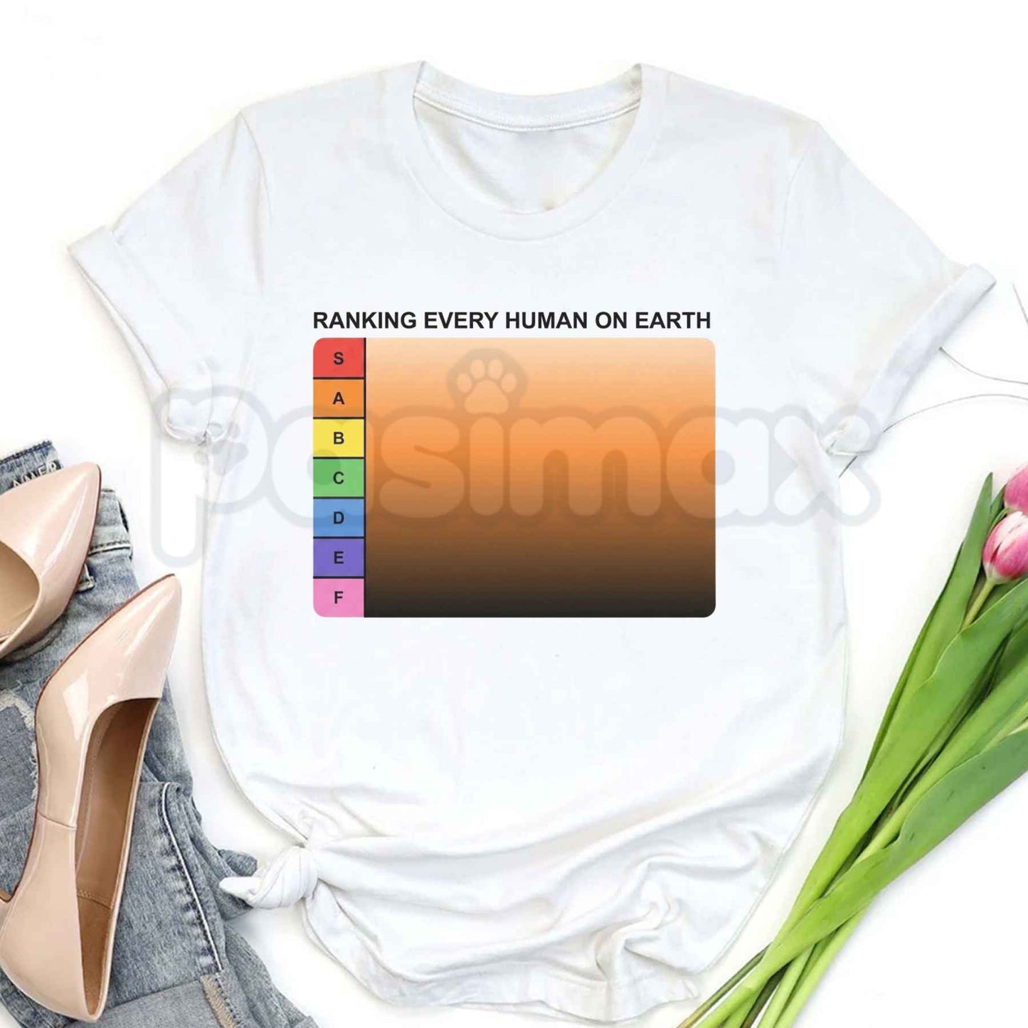 Ranking Every Human On Earth Tier List T-Shirt – Funny Internet Meme Unisex Cotton Graphic Tee
