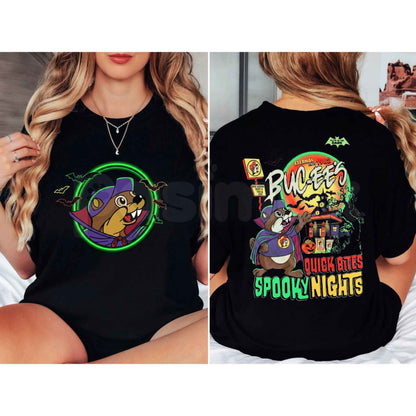 Buc-ee's Halloween 2026 Glow In The Dark T-Shirt – Quick Bites Spooky Nights Unisex Cotton Tee