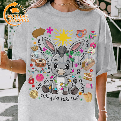 Mexican Pan Dulce Christmas T-Shirt - Spanish Xmas Tee, Concha Holiday Graphic, Festive Latinx Apparel