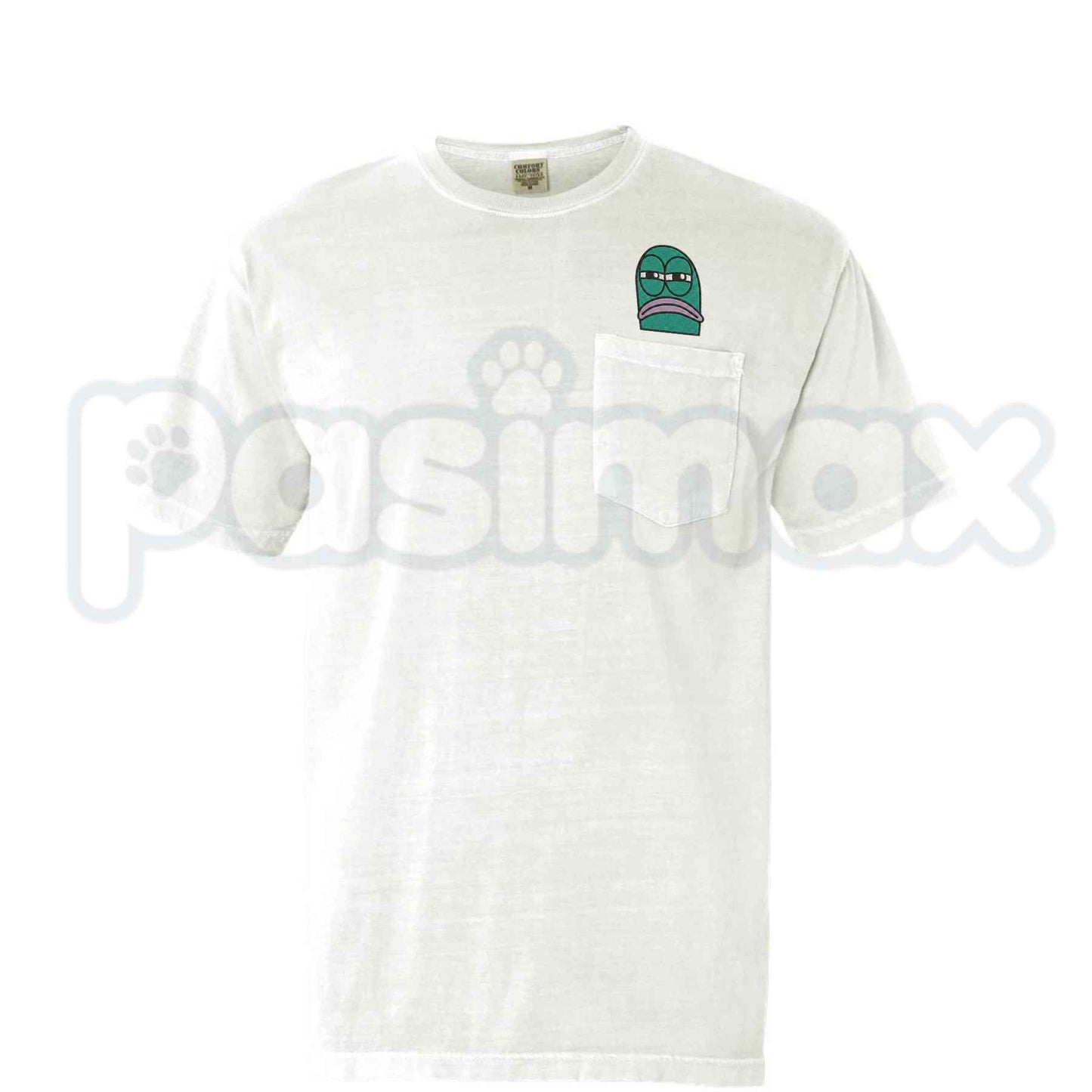 Comfort Colors® Embroidered "Fish Memes" Pocket T-Shirt – Witty Fishing Humor Graphic Tee, Novelty Fisherman Unisex Top