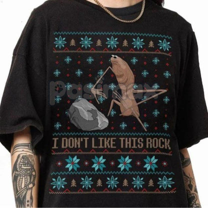 Marcus The Worm Ugly Christmas Shirt - Funny Los Temerarios Thanksgiving Meme Tee, I Don't Like This Rock Xmas Gift, Internet Culture Apparel