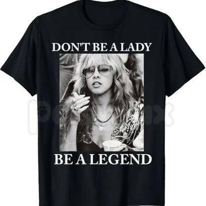 Stevie Nicks Vintage "Don't Be A Lady Be A Legend" T-Shirt – Retro 70s Rock Graphic Tee, Premium 100% Cotton Boho Goddess Top, Soft Lived-In Heavyweight Fleetwood Mac Fan Shirt, Made in USA