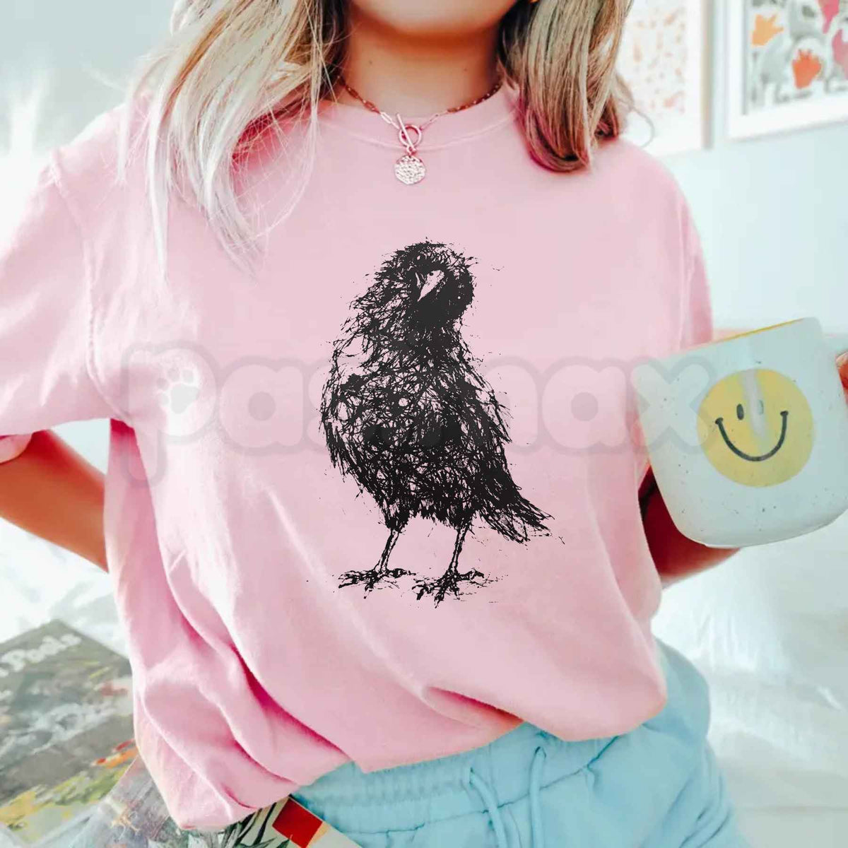Comfort Colors® Crow Sketch T-Shirt – Gothic Raven Graphic Tee, Dark Academia Artistic Bird Unisex Top & Gift
