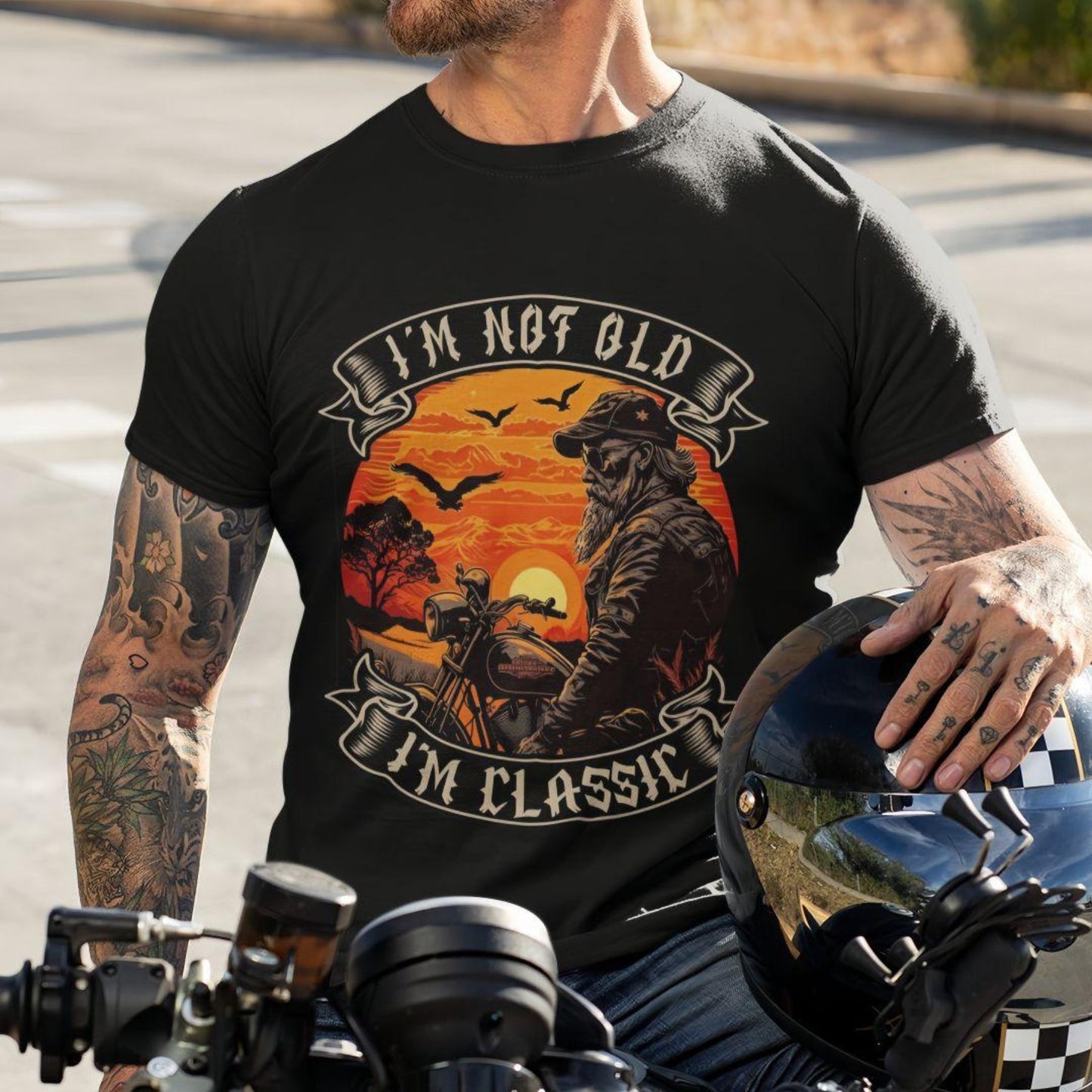New 2025 Men's Printed T-Shirt - Black 100% Cotton Premium Tee, Durable Short-Sleeve Top