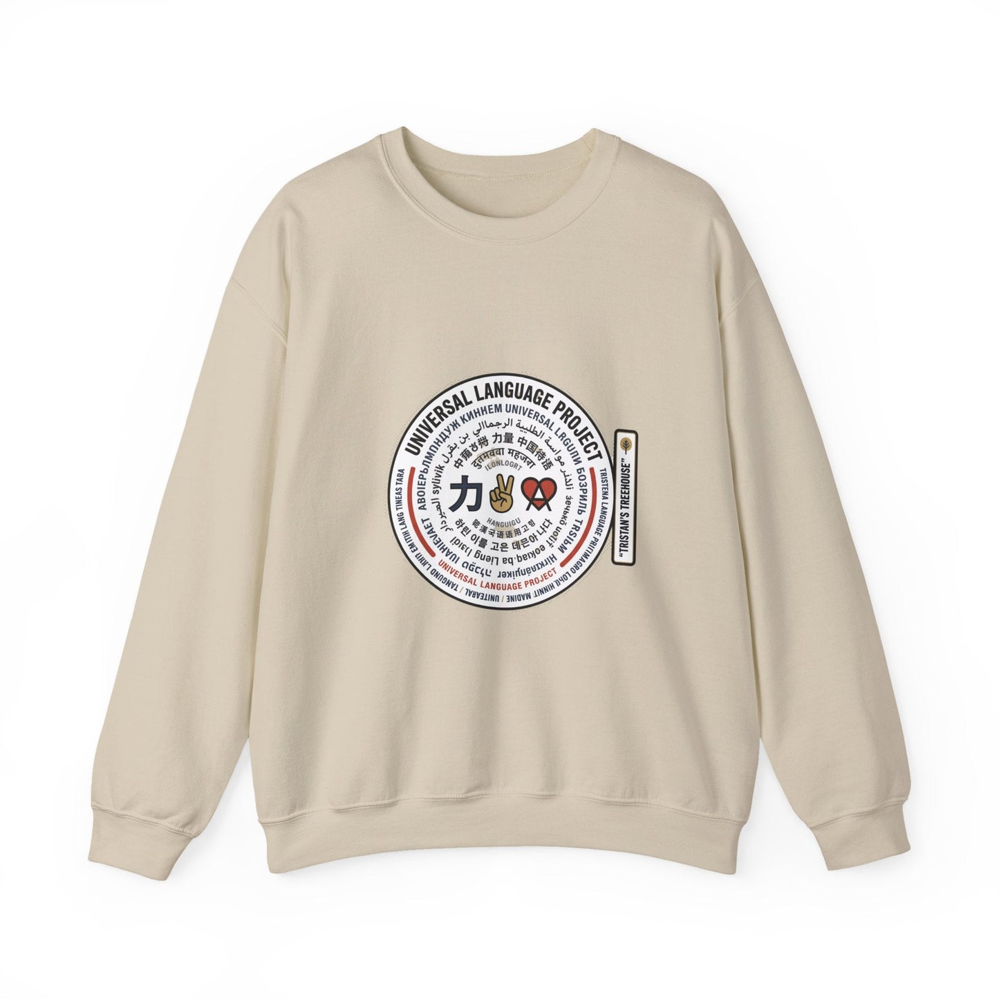 Universal Language Crewneck — "Love/Joy/Peace" Multi-Script Statement Sweatshirt