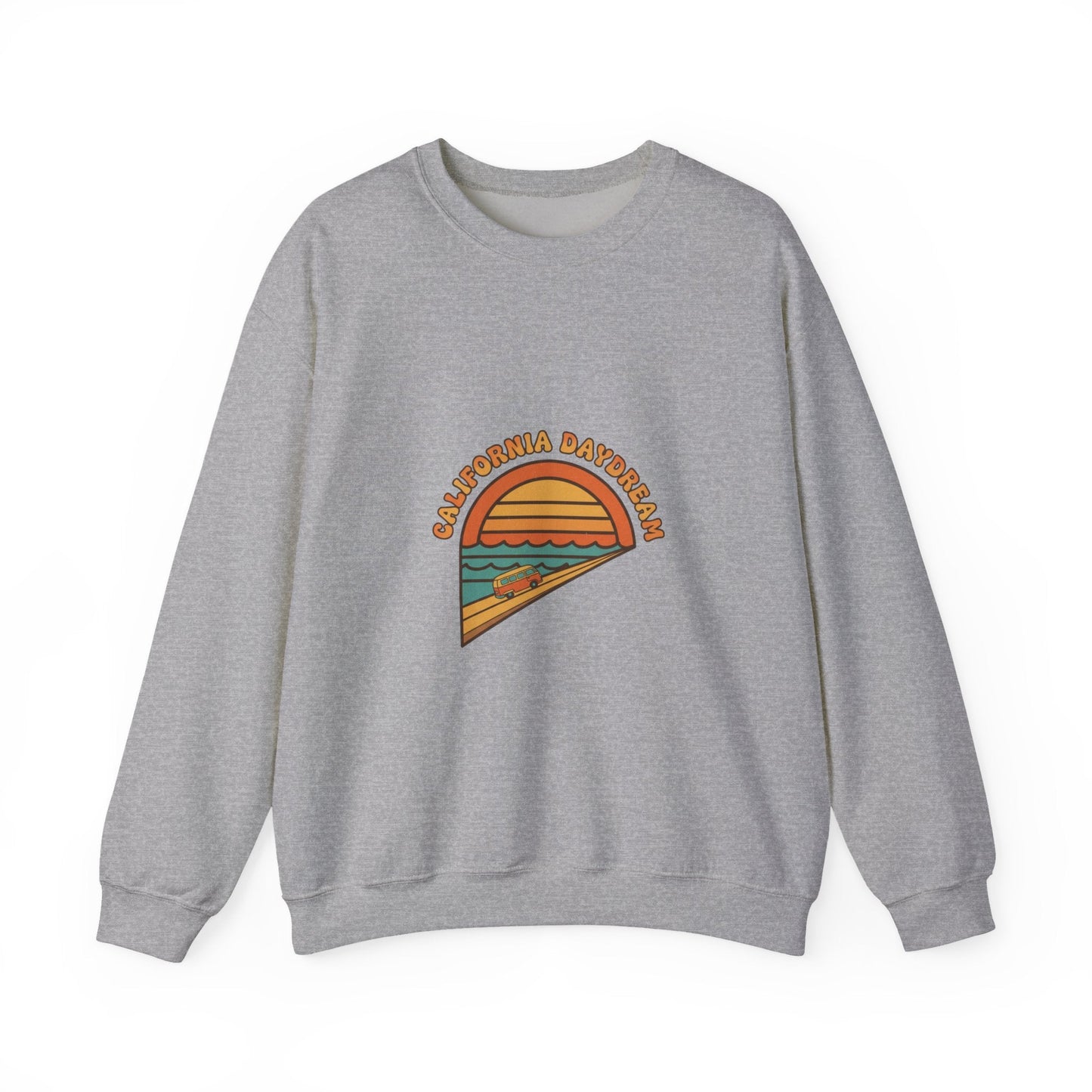 California Beach Sunset Crewneck, 70s Sunset Shirt | Retro Surf Graphic