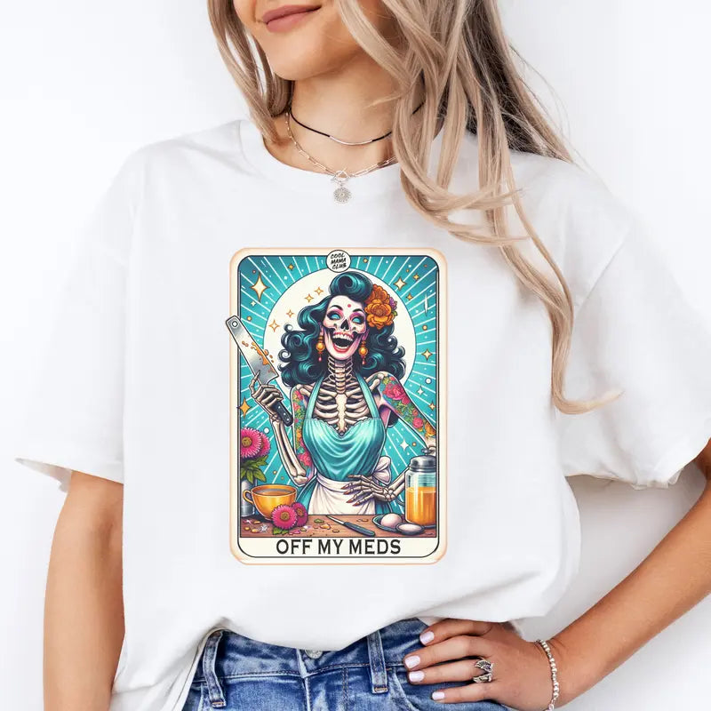 Tarot Card Mental Health T-Shirt – Funny Spiritual Wellness Graphic Tee, Remastered Heavy Cotton Unisex Non-Fitted Top, Soft Lived-In Relaxed Fit Casual Apparel, Made in USA