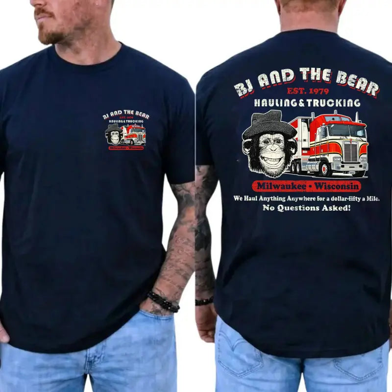 "BJ and the Bear Hauling Trucking Ltd" Vintage T-Shirt – Retro 70s TV Show Weathered Unisex Graphic Tee