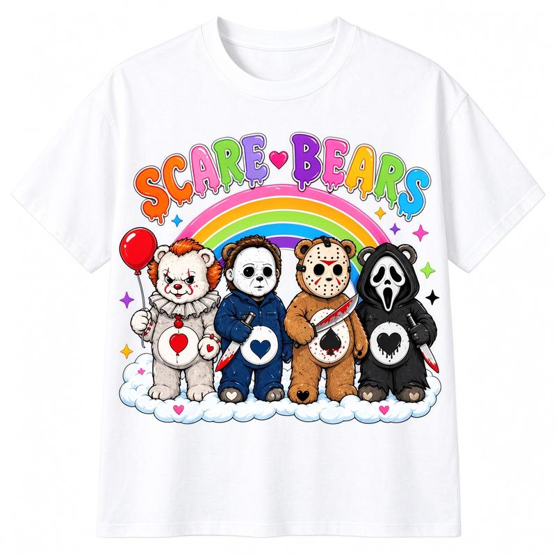 Scare Bears Cute Halloween T-Shirt – Spooky Creepy Care Bear Unisex Graphic Tee