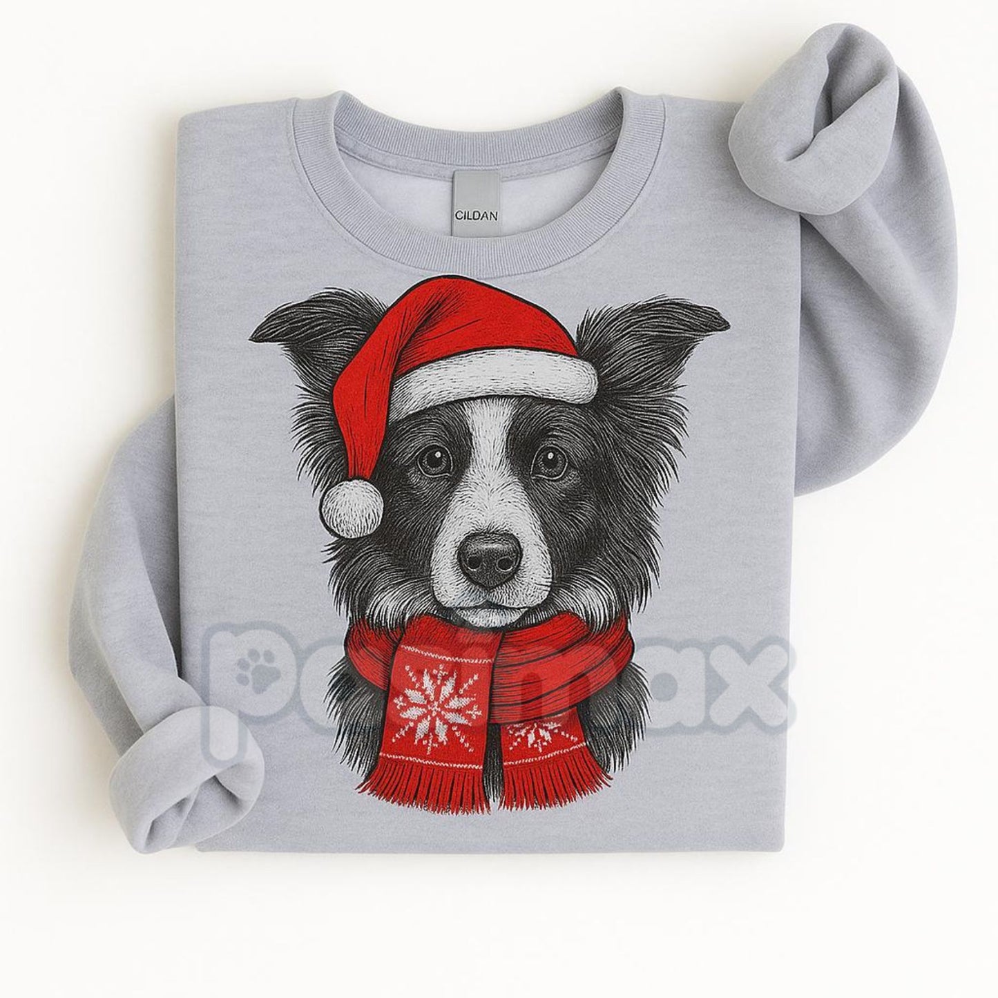 Ugly Christmas Style Santa Paws Dog Sport Grey Crewneck Sweater