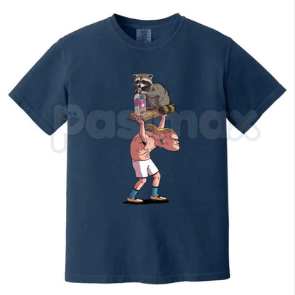 Comfort Colors® Funny Raccoon Meme T-Shirt – Retro Trash Panda Internet Humor Graphic Tee, Vintage Aesthetic Sassy Animal Unisex Top