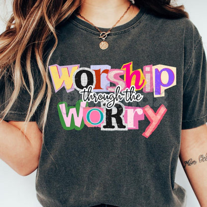 Comfort Colors® Christian Faith Y2K T-Shirt – Retro Positivity Collage, Trendy Coquette Aesthetic, Ransom Letter Typography Tee