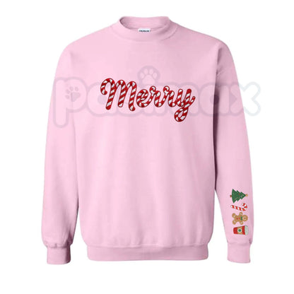 Embroidered Merry Christmas Sweatshirt – Classic Holiday Festive Crewneck