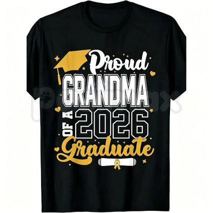 Class of 2026 Graduate "Proud Mom" T-Shirt – Senior 2025-2026 Graduation Design, Premium 100% Cotton Unisex Milestone Top, Soft Lived-In Heavyweight High School & College Fan Shirt, Made in USA
