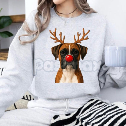 Christmas Reindeer Dog Sweatshirt – Festive Pet Graphic Holiday Apparel