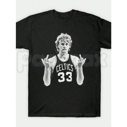 Larry Bird Retro 90s Graphic T-Shirt – Vintage Boston Basketball Men's Tee, Premium 100% Cotton Hardwood Legend Top, Soft Lived-In Heavyweight Sportswear Heritage Shirt, Made in USA