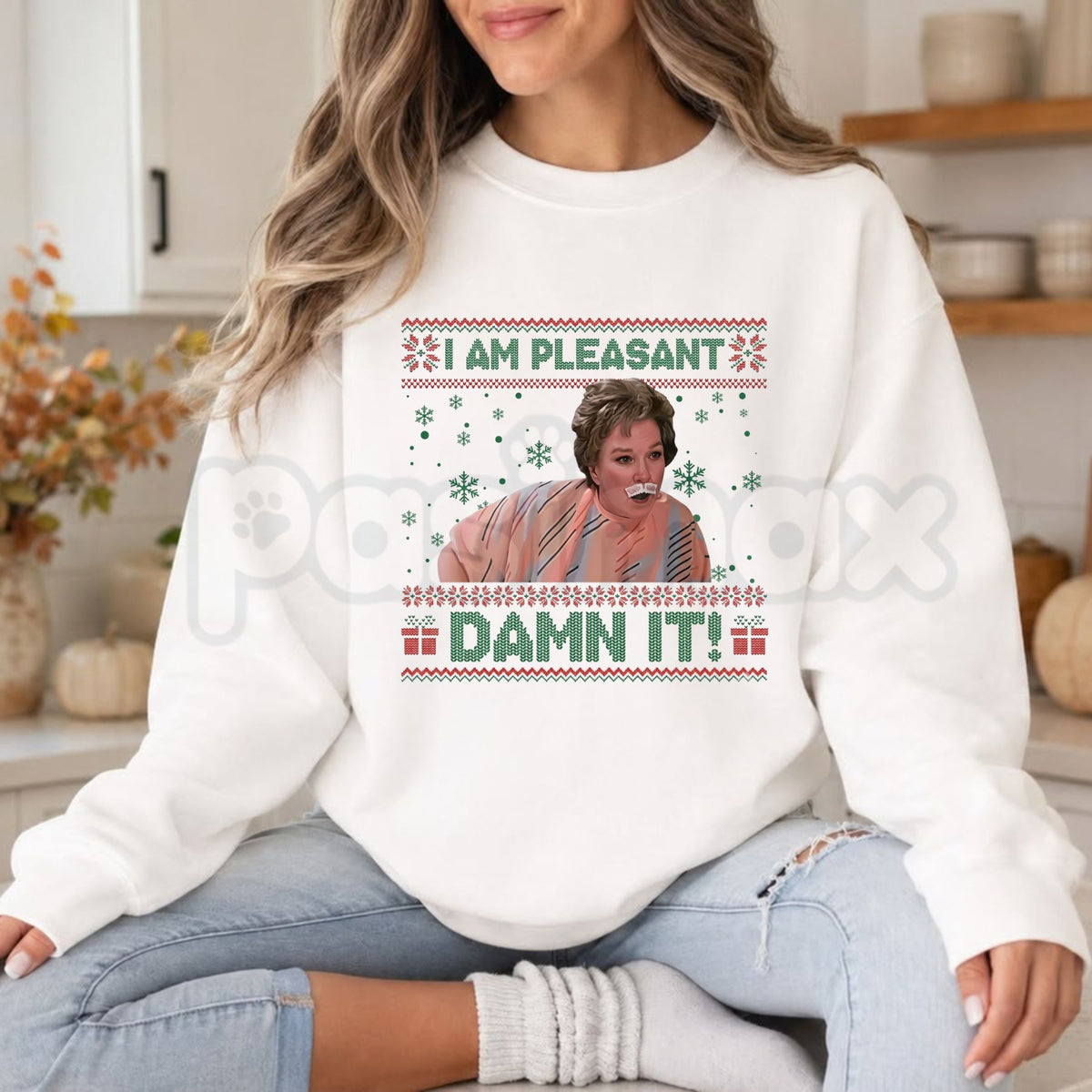 I Am Pleasant Ugly Christmas Sweatshirt | Funny Sarcastic Holiday Crewneck