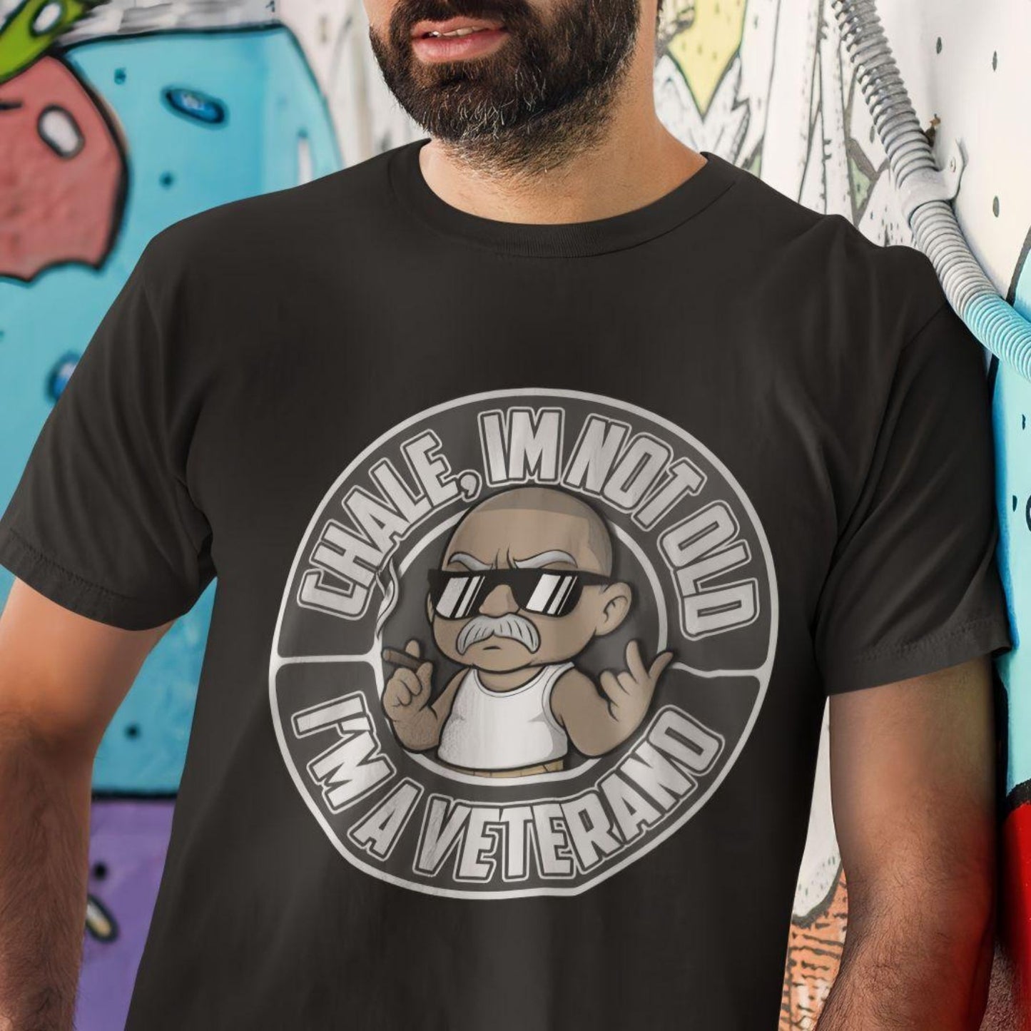 New 2025 Men's Printed T-Shirt - Black 100% Cotton Premium Tee, Durable Short-Sleeve Top