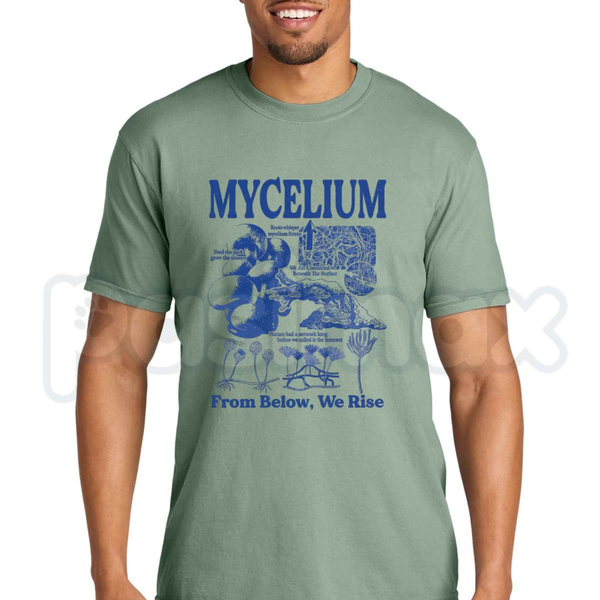 Comfort Colors® Mycelium Vintage T-Shirt – Fungal Network Graphic Tee, Mushroom Biology Diagram Unisex Top & Gift