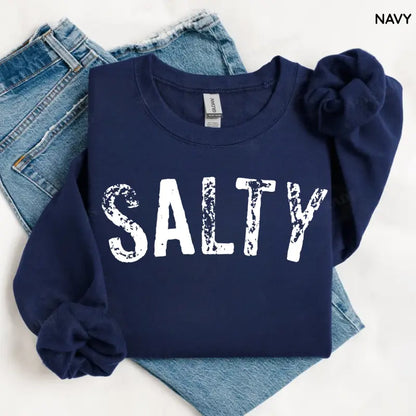 Salty Retro Summer Beach Sweatshirt | Vintage Coastal Crewneck