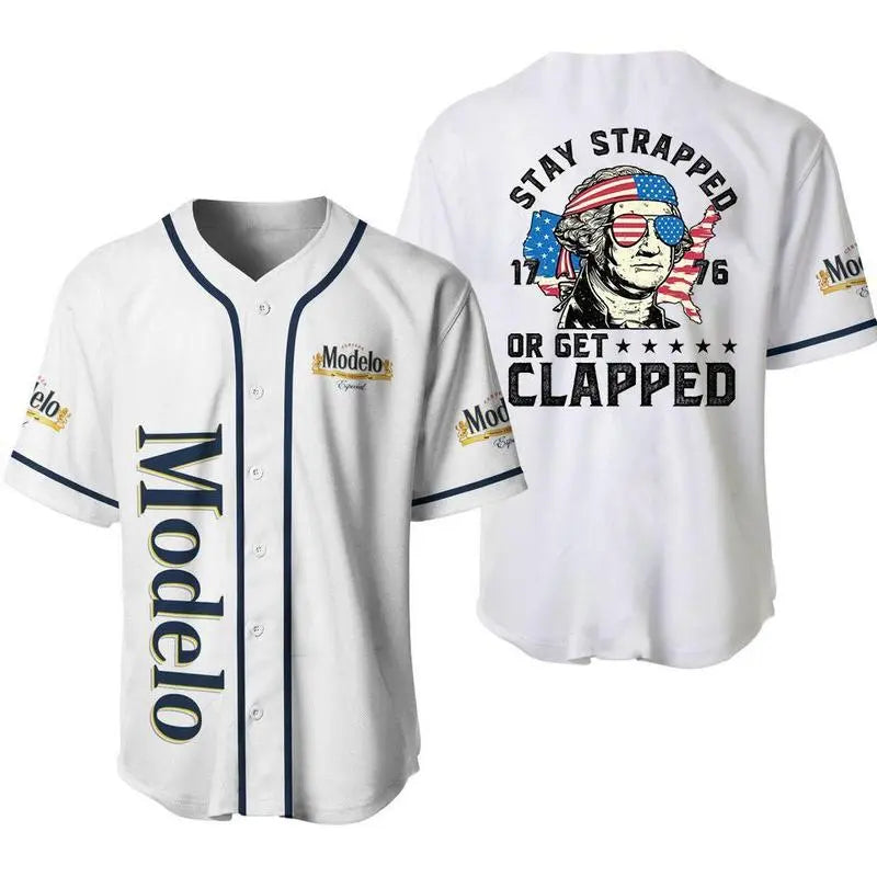 George Washington 1776 Baseball Jersey – 4th of July Coors Beer USA Flag Party Shirt